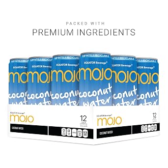 MOJO Coconut Water | Hydration Drink & Sports Drink | Electrolytes Beverage | Vitamin B & C | Hydration Drink for Skin & Body | 11.1 Oz (Pack Of 12)