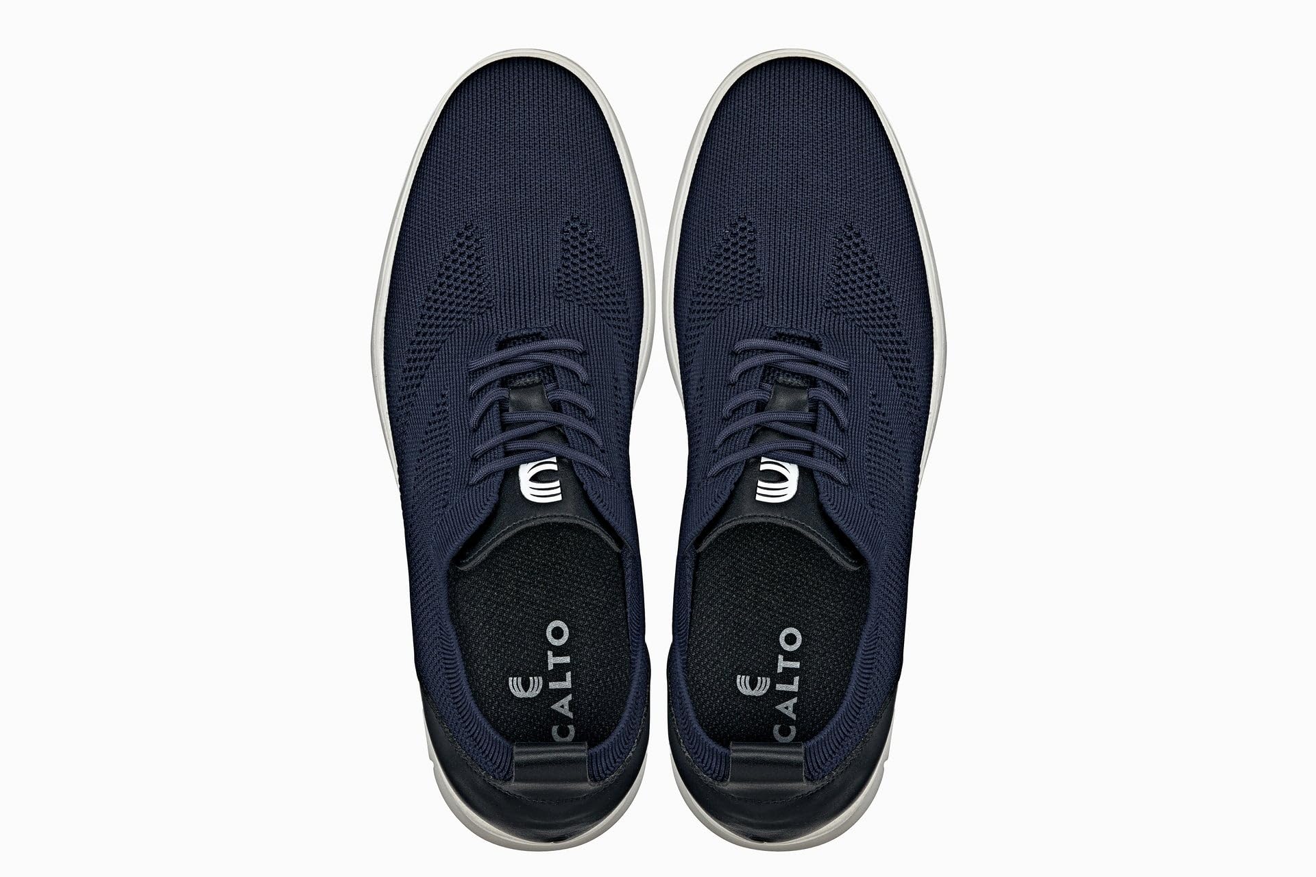 CALTO Zapatos de elevación invisibles para hombre con aumento de altura, ultraligeros, con cordones, de punto, deportivos, 6,1 cm más altos