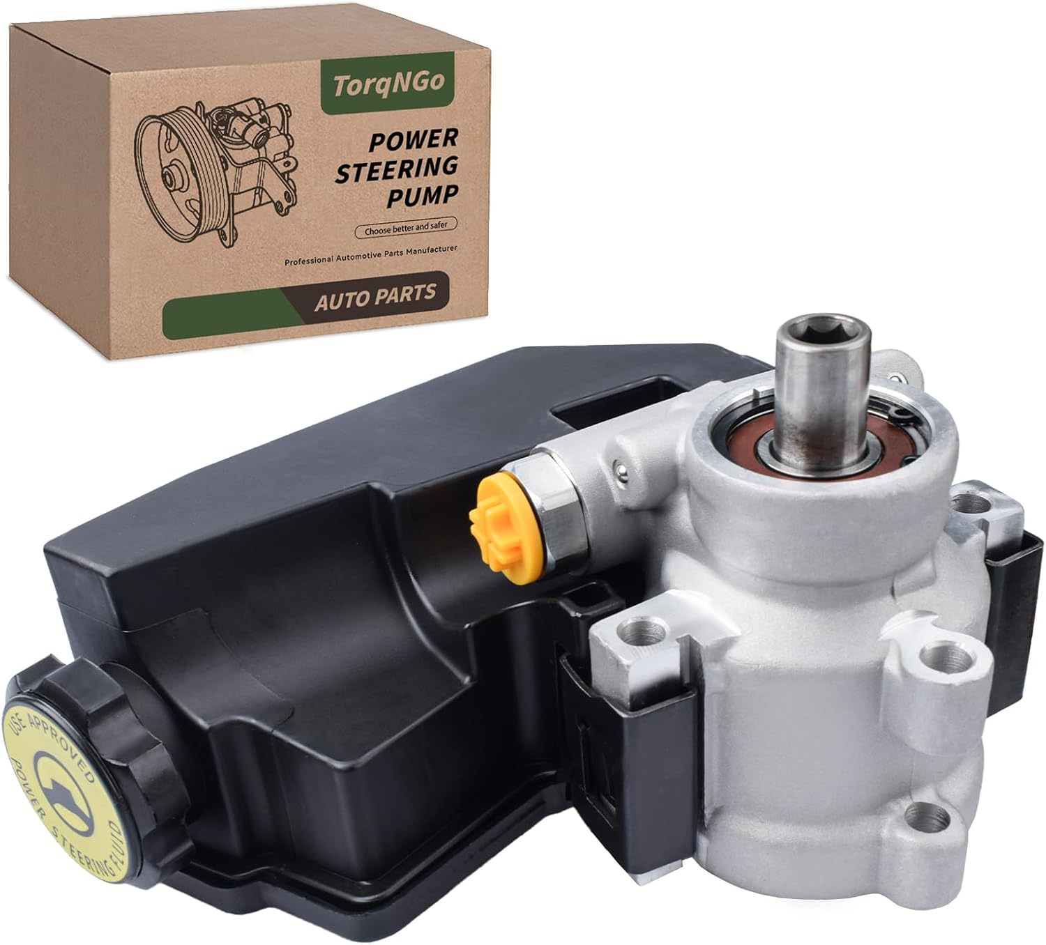 20-1037 Power Steering Pump Assembly With Reservoir Compatible with Jeep Wrangler 2004-2006, TJ 2004-2006, 4.0L Power Assist Pump Replace # 52013980AE, 52013980AD