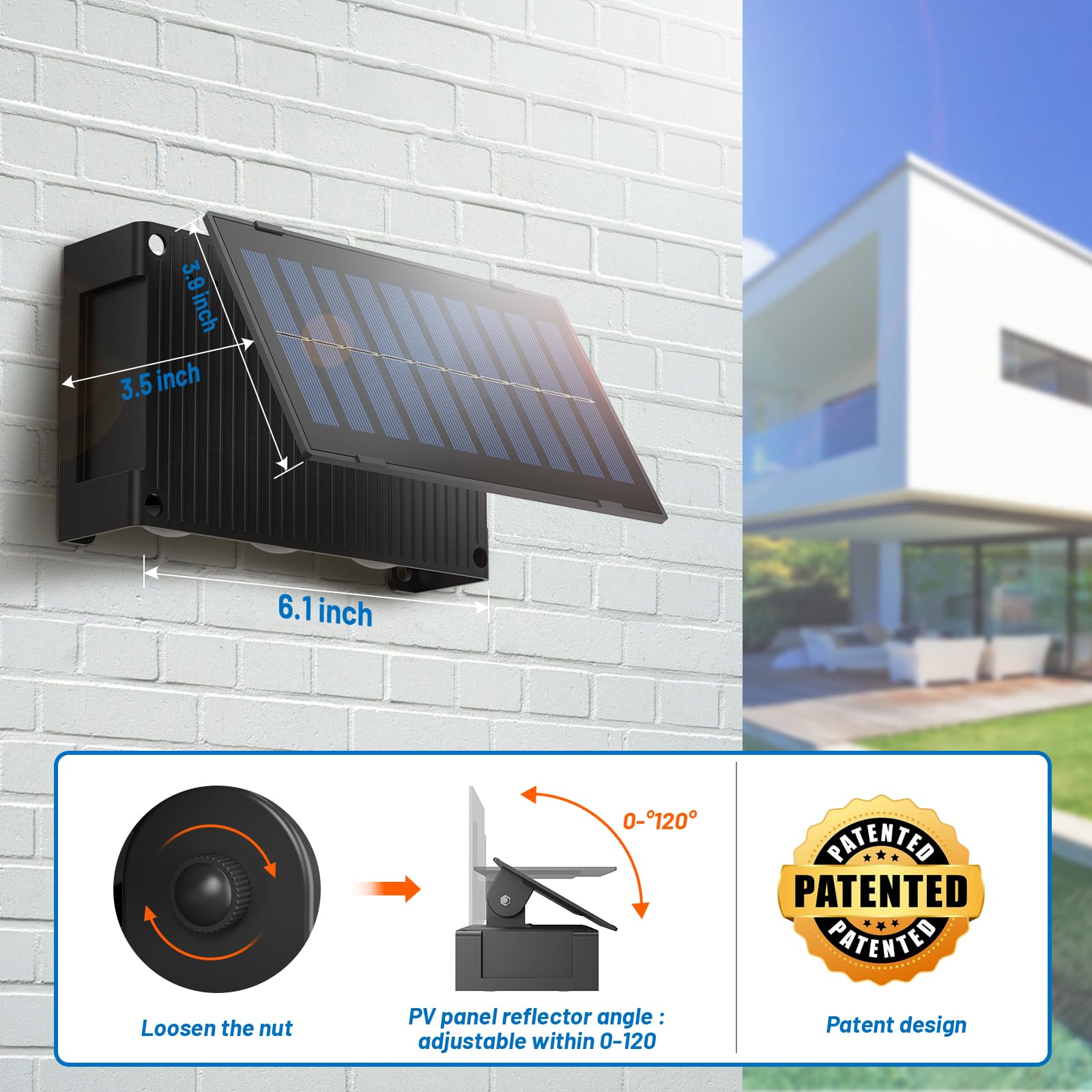 Sunvivo Solar Wall Lights Outdoor,Cordless,Waterproof IP65,Adjustable PV Panel,Up and Down Lamp Bright Wall Sconce Deck Light for Exterior Wall Garage Garden Yard Patio Café Bar(2 Pack Warm White)