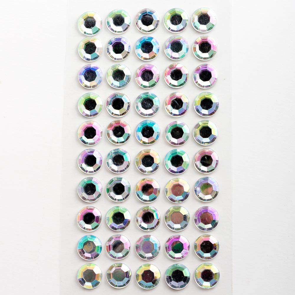 Italian Options Iridescent - 10Mm Diamante Rhinestone Gem Crystal Stickers (50 Pcs)