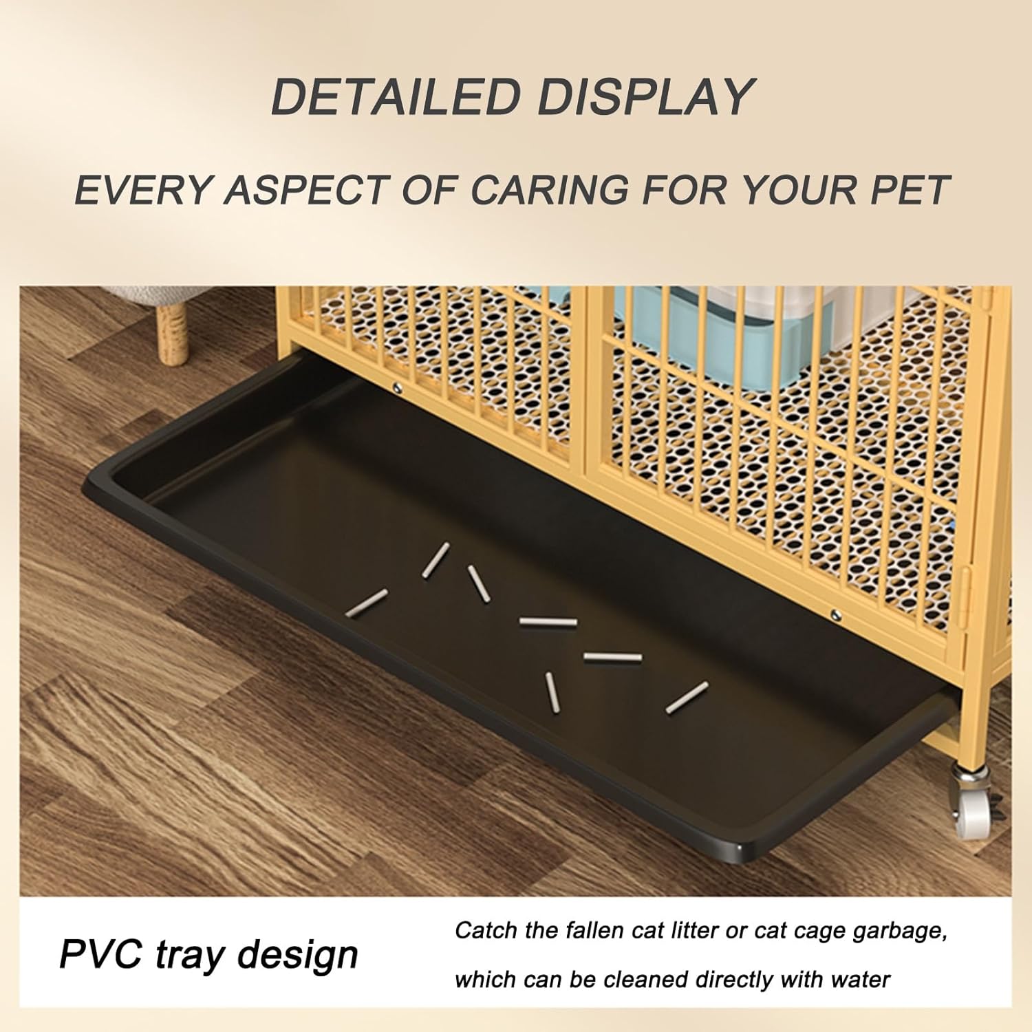 review Catio Outdoor Cat Enclosure Large, with Super Large Entry Door, Indoor/Outdoor Cat Cage Large Space with Wheels, Multi-Feature Enclosed Cat Condo for Indoor Cats, Pull-Out Tray(Black,71 * 55 * 137cm)