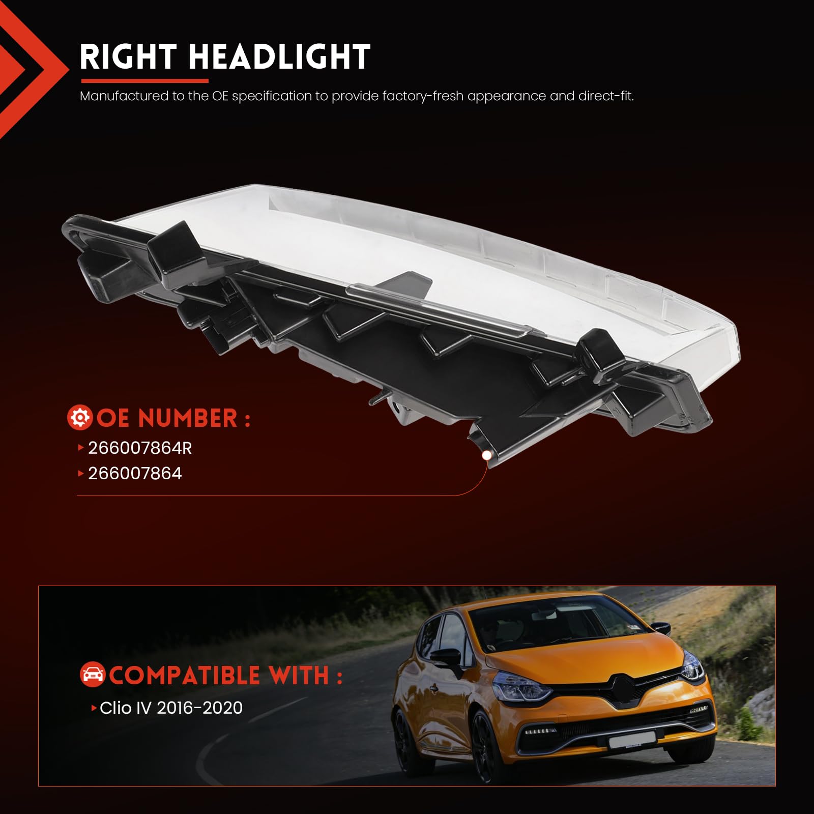 Tagfahrlicht 266007864R für Clio IV 2017-2020 Tagfahrlicht Rechts 266007864
