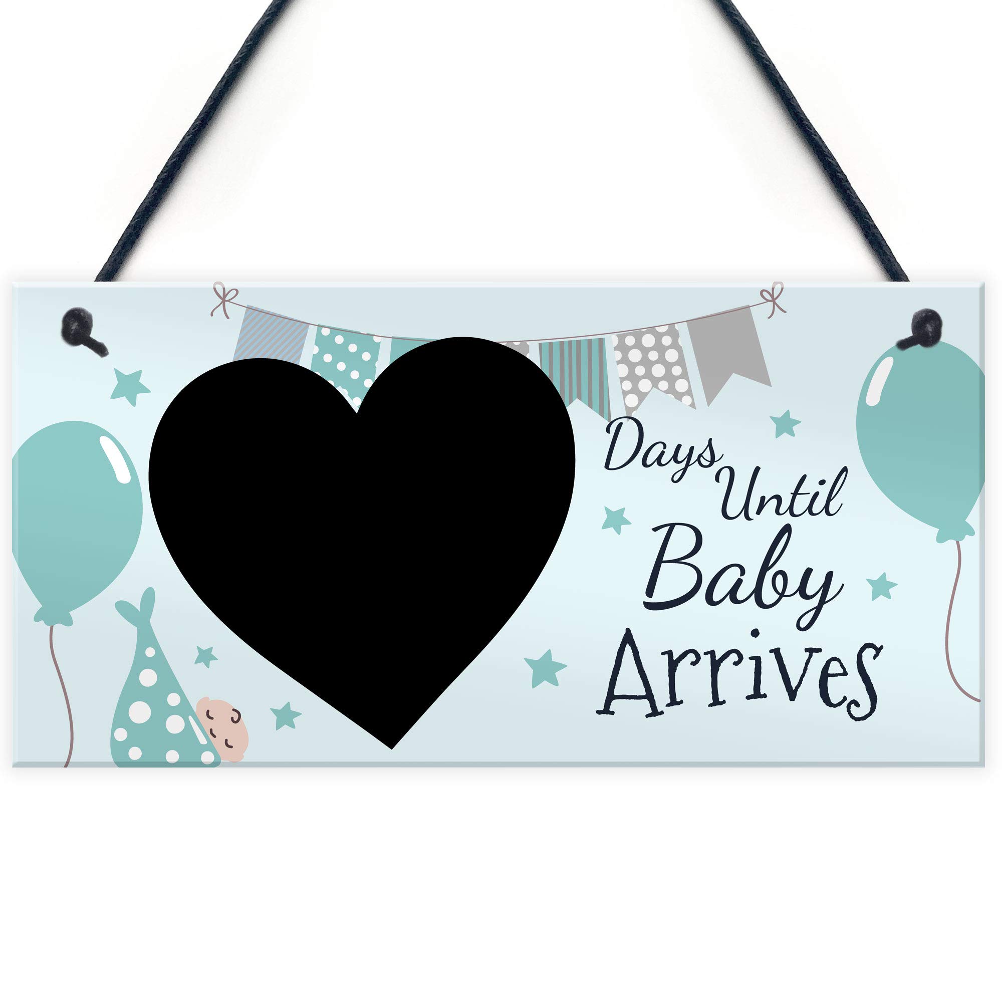 Red Ocean New Baby Countdown Plaque Chalkboard Sign Pregnancy Newborn Baby Gifts