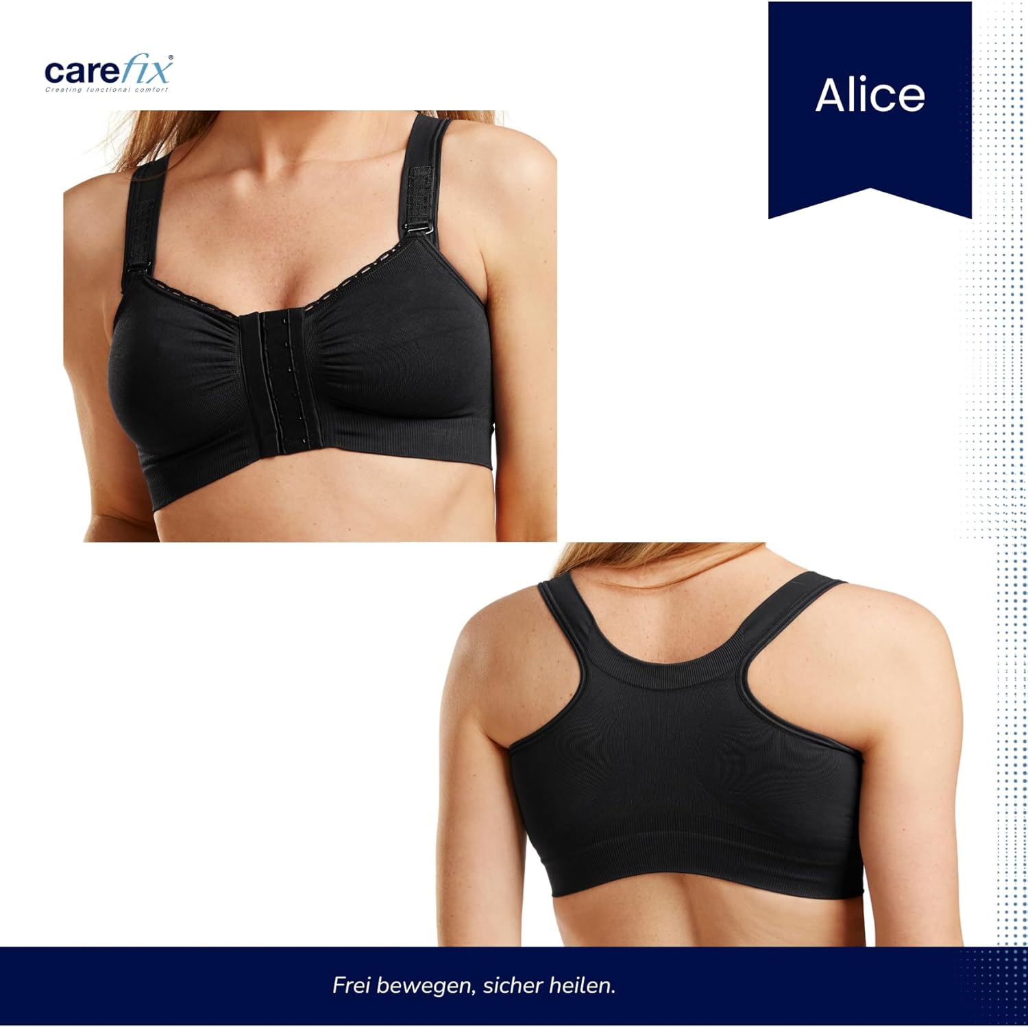 Alice Front Close Comfort Bra w/ Adjustable Straps #329150, Black, Small - Image 6