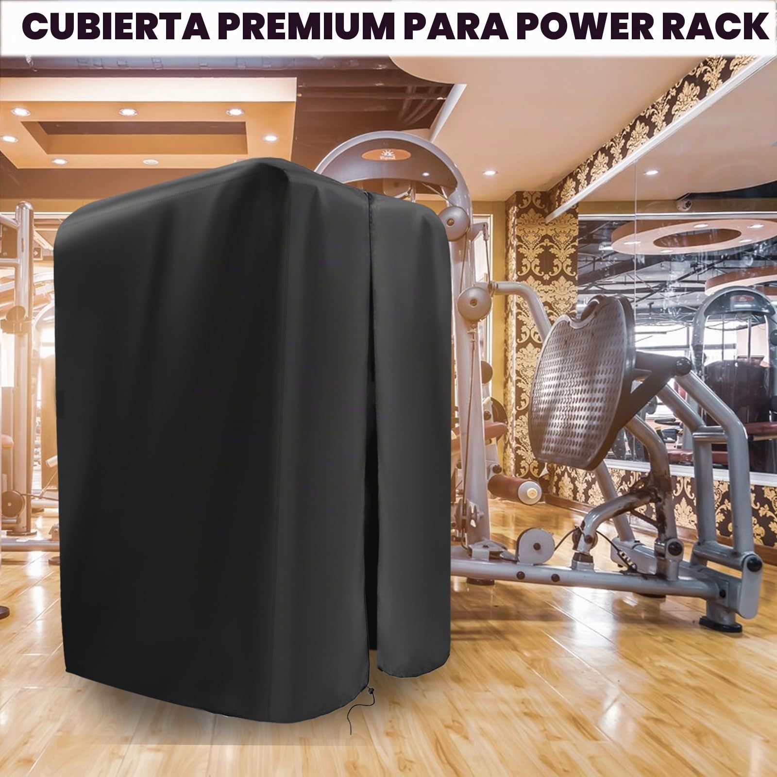 Funda para estante de gimnasio con cremallera impermeable, funda protectora para sentadillas, soporte de levantamiento de pesas, equipo de entrenamiento de gimnasio en casa, interior o