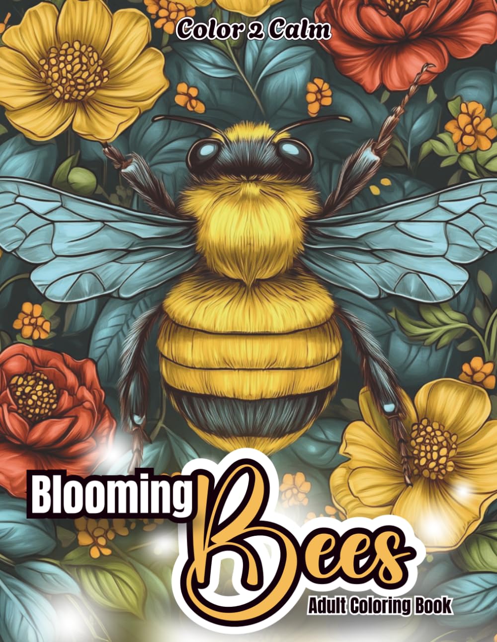 Blooming Bees Coloring Book for Adults: Fuzzy & Buzzy Bees, busily tending to the flowers | Bees & Florals - Botanical Style | Hours of Coloring, Stress & Anxiety Relief | Art therapy