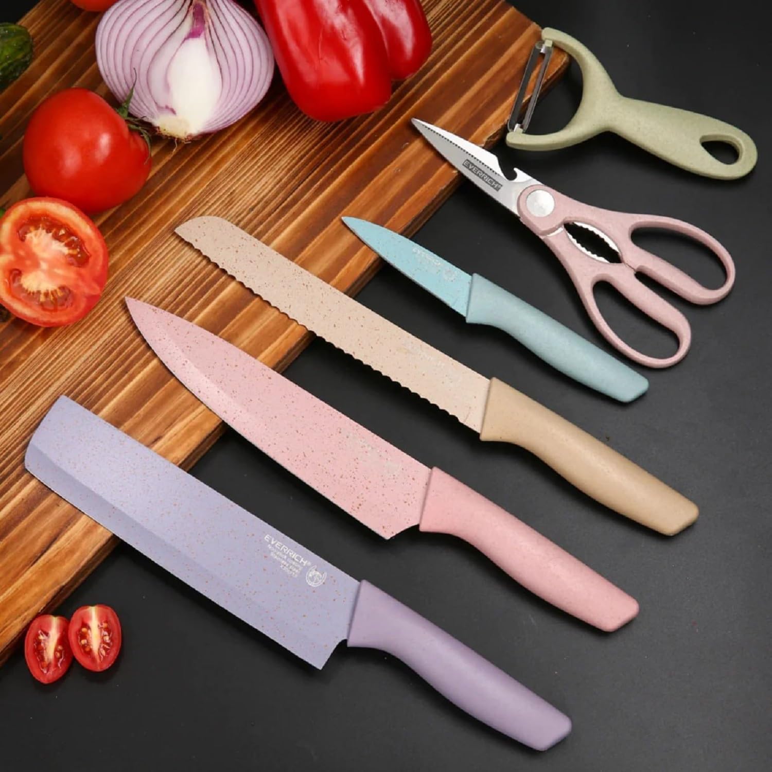 BYKOINE 3-Piece Knife Set – Durable, Versatile, and Razor-SharpStainless Steel 3 Pieces Professional Kitchen Knife Set/Meat Knife/Chef Knife with Non-Slip Handle Sharp Manual Sharpening (1, Balck)