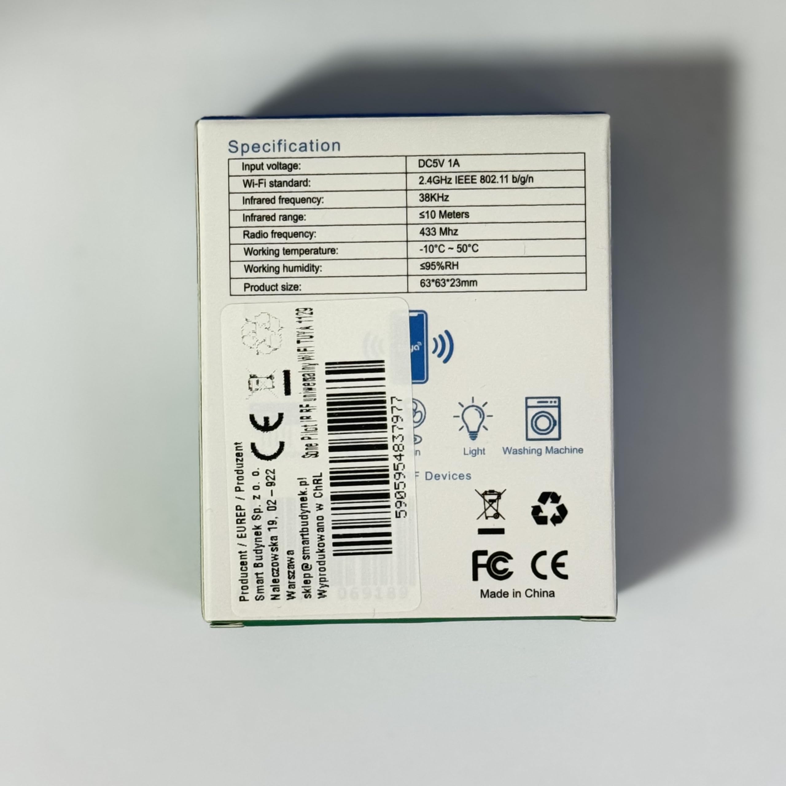 Telecomando WIFI IR RF Tuya Smart life per aria condizionata