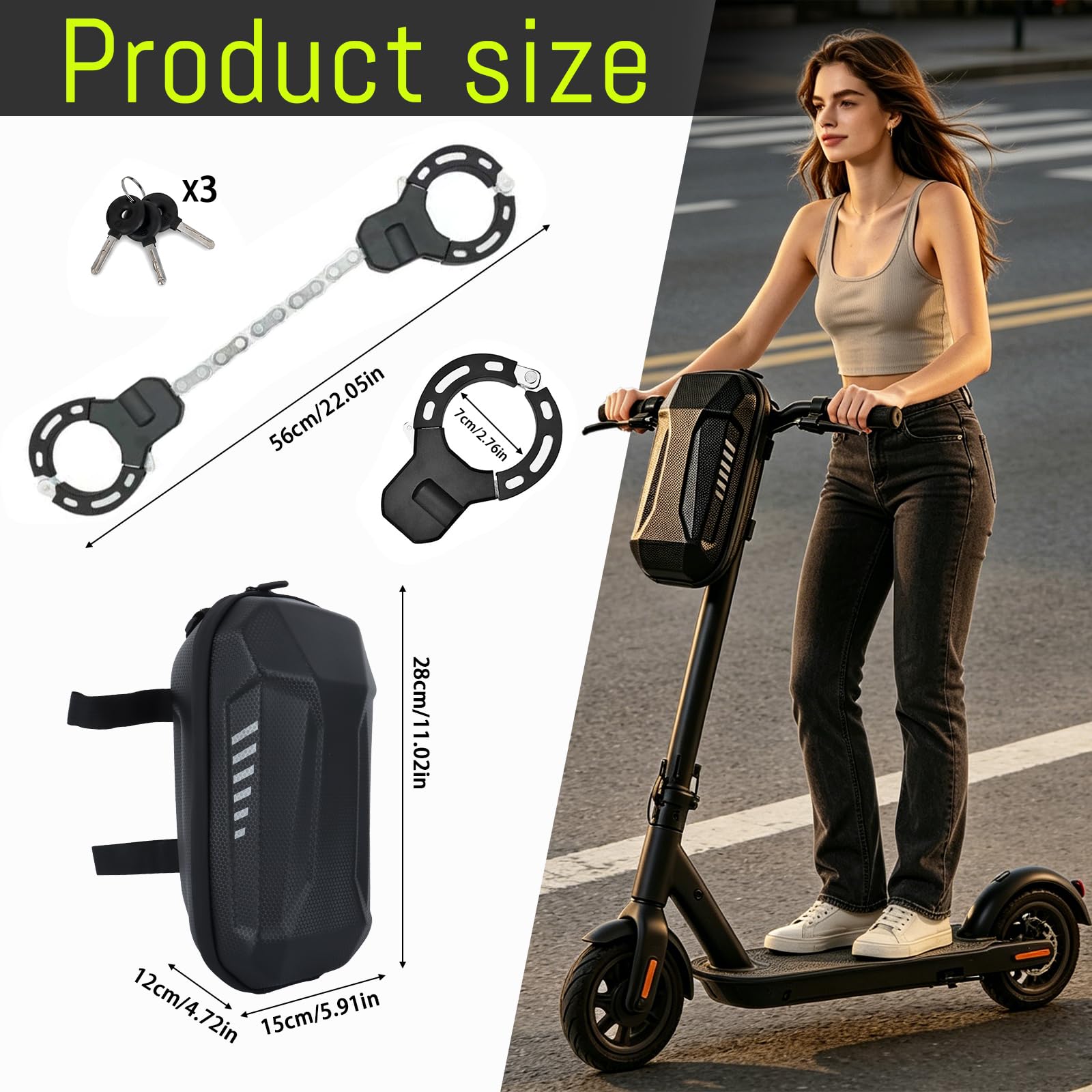 E Scooter Schloss Handschellenschloss mit Schlüssel