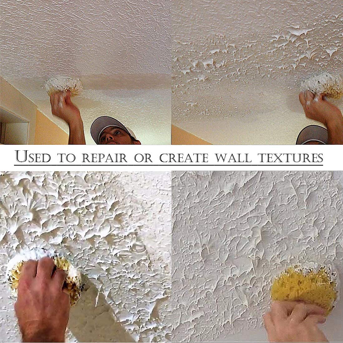 2PCS Large Knockdown Texture Sponge VEEJION Drywall Patch Texture