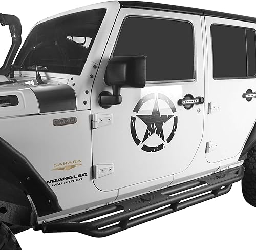 Miniatura 3 de u-Box JKU Wrangler Estribos Laterales Tablero de Apoyo Barras Nerf Compatible con Jeep JK Wrangler Unlimited 2007-2018 4 Puertas
