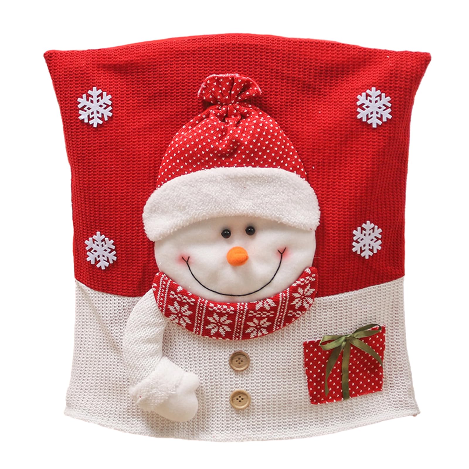 hogtnd Christmas Chair Cover, Christmas Decoration, 3D Cartoon Santa Chair Back Protector, New Year Ornaments for Home, Banquet, Dinner, Seat Cover