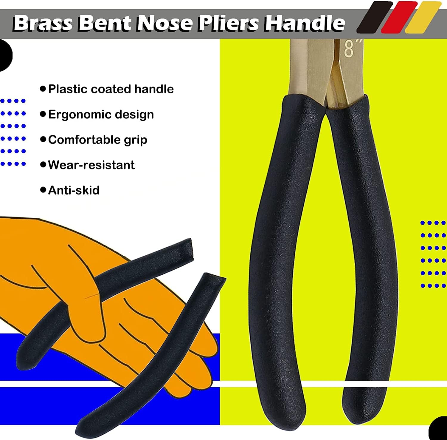 WEDO Brass Bent Needle Nose Pliers 200mm(8") - Image 4