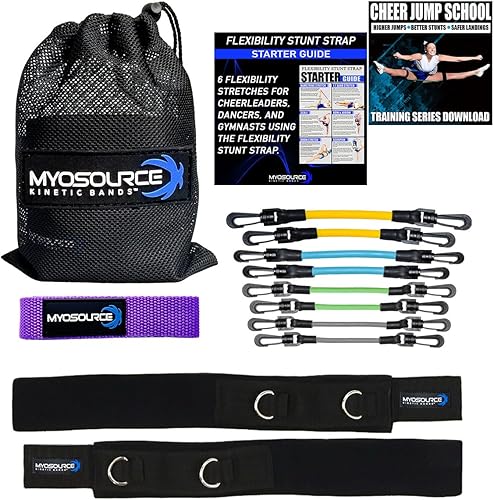 Cheer Kinetic Bands Cheerleader Flexibilidad y entrenamiento de fuerza  Mejora saltos, acrobacias, aterrizajes  Bandas de resistencia de piernas de