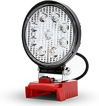 Lampe de Travail LED sans Fil 15-16 W, projecteur de Chantier Portable 2000 LM avec Port USB alimenté par des Batteries Lithium-ION Milwaukee 18V M18