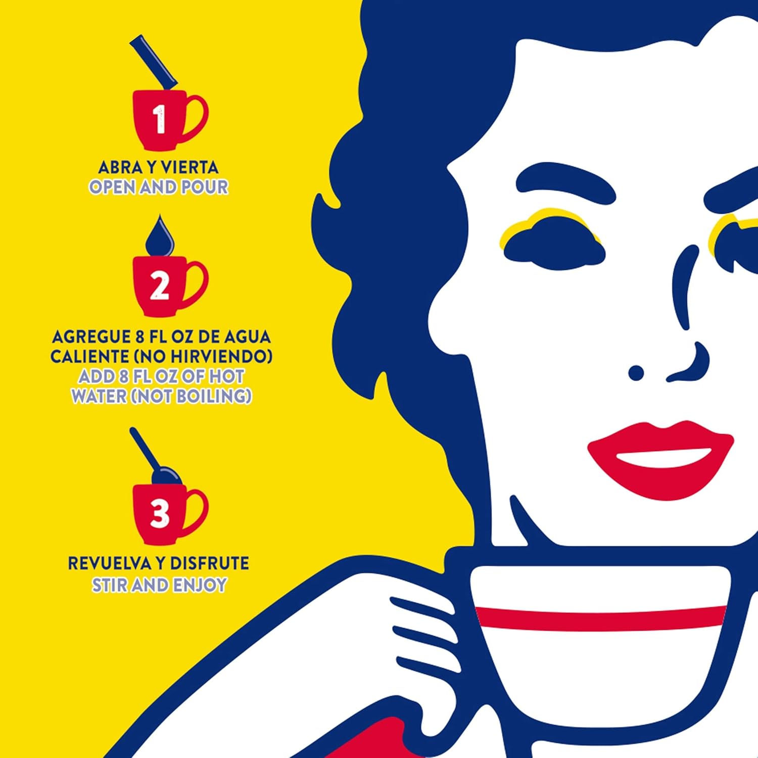 Café Bustelo Café con Leche Flavored Instant Coffee Beverage Mix, 5 Count Single Serve Packets