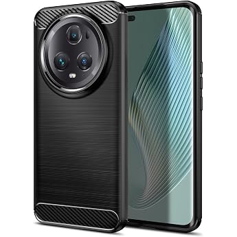 Case Compatible with Honor Magic 5 Pro Ultra Thin Mobile Phone Case with Shock Absorption Protective Case Made of Carbon Fibre TPU Black