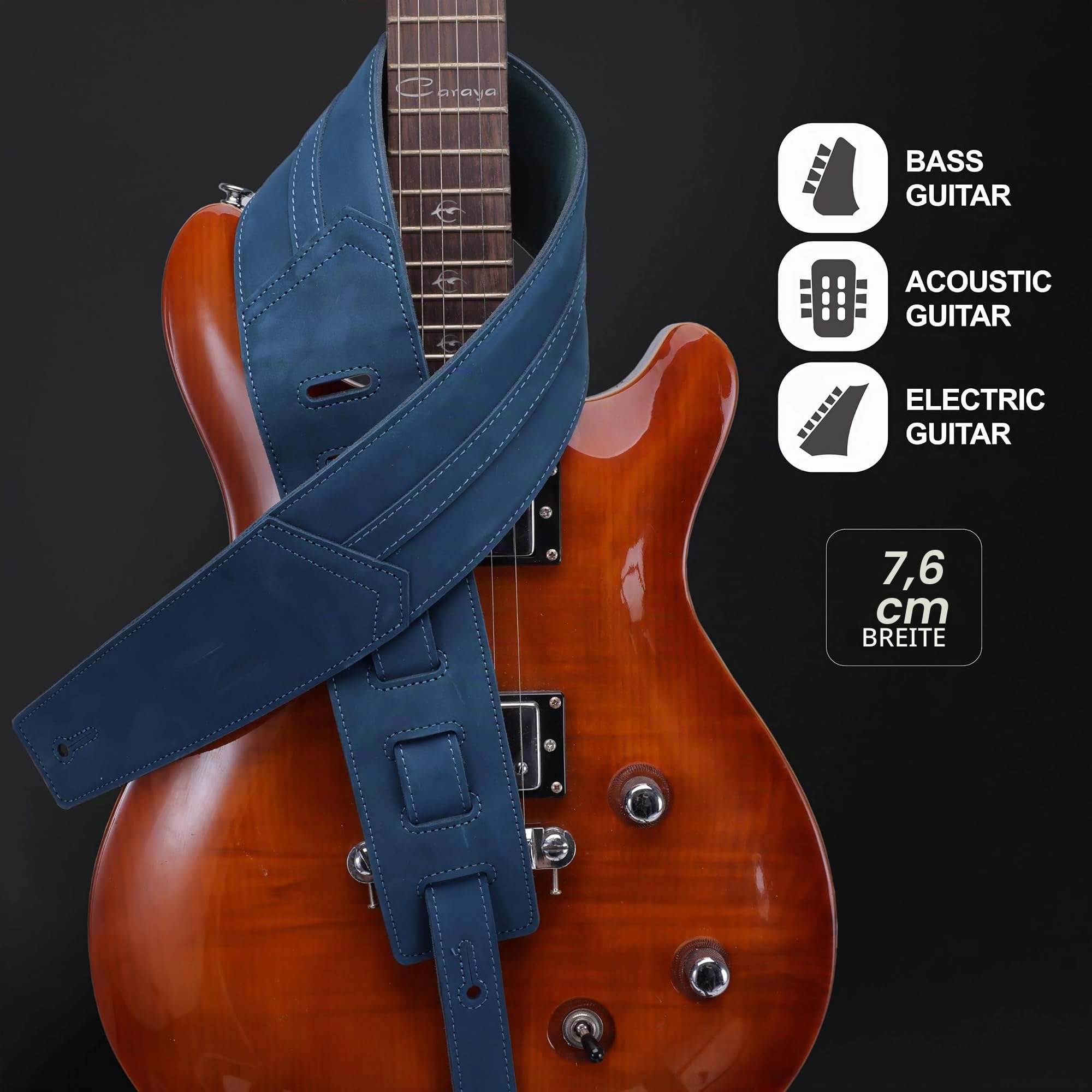 Nefelibata 3'' Wide Full-Grain Leather Guitar Straps'