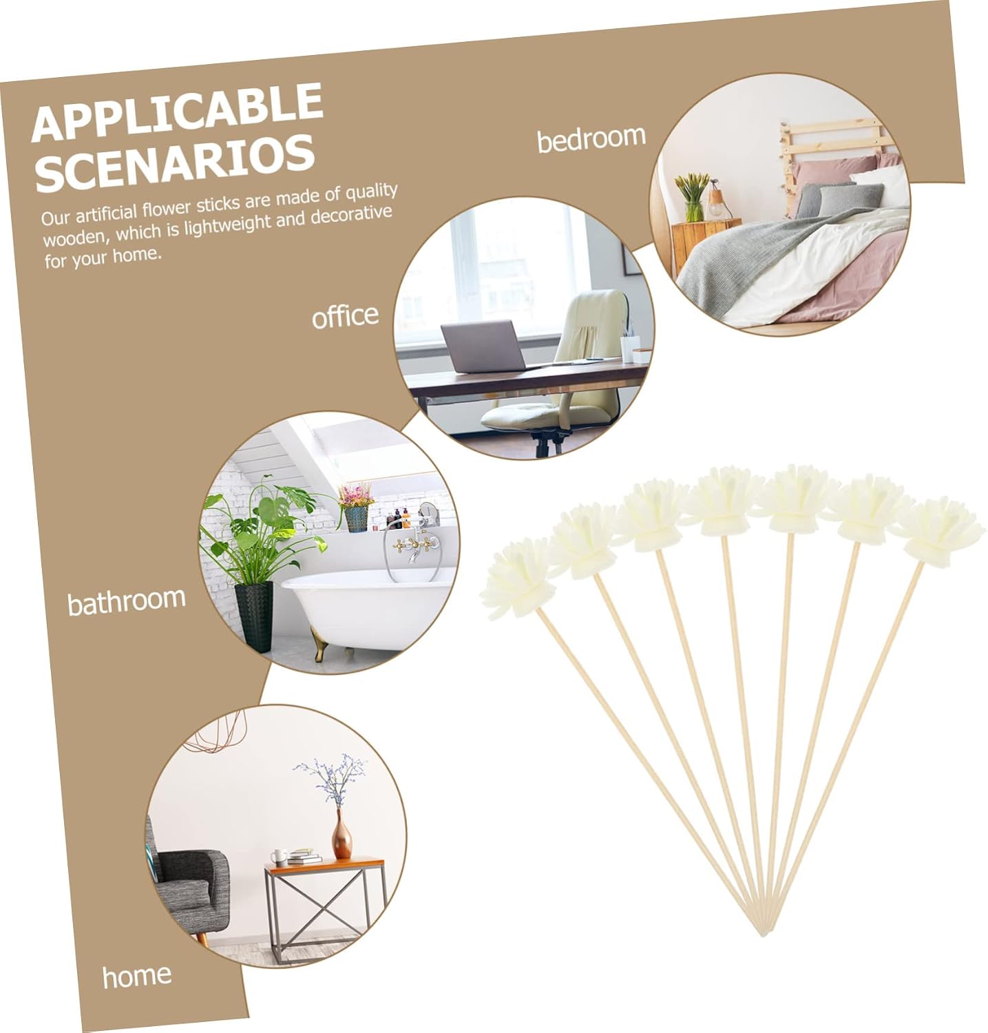 NOLITOY 108pcs Scented Diffuser Sticks Natural Reeds for Home Decoration for Bedrooms Offices Yoga Rooms and More