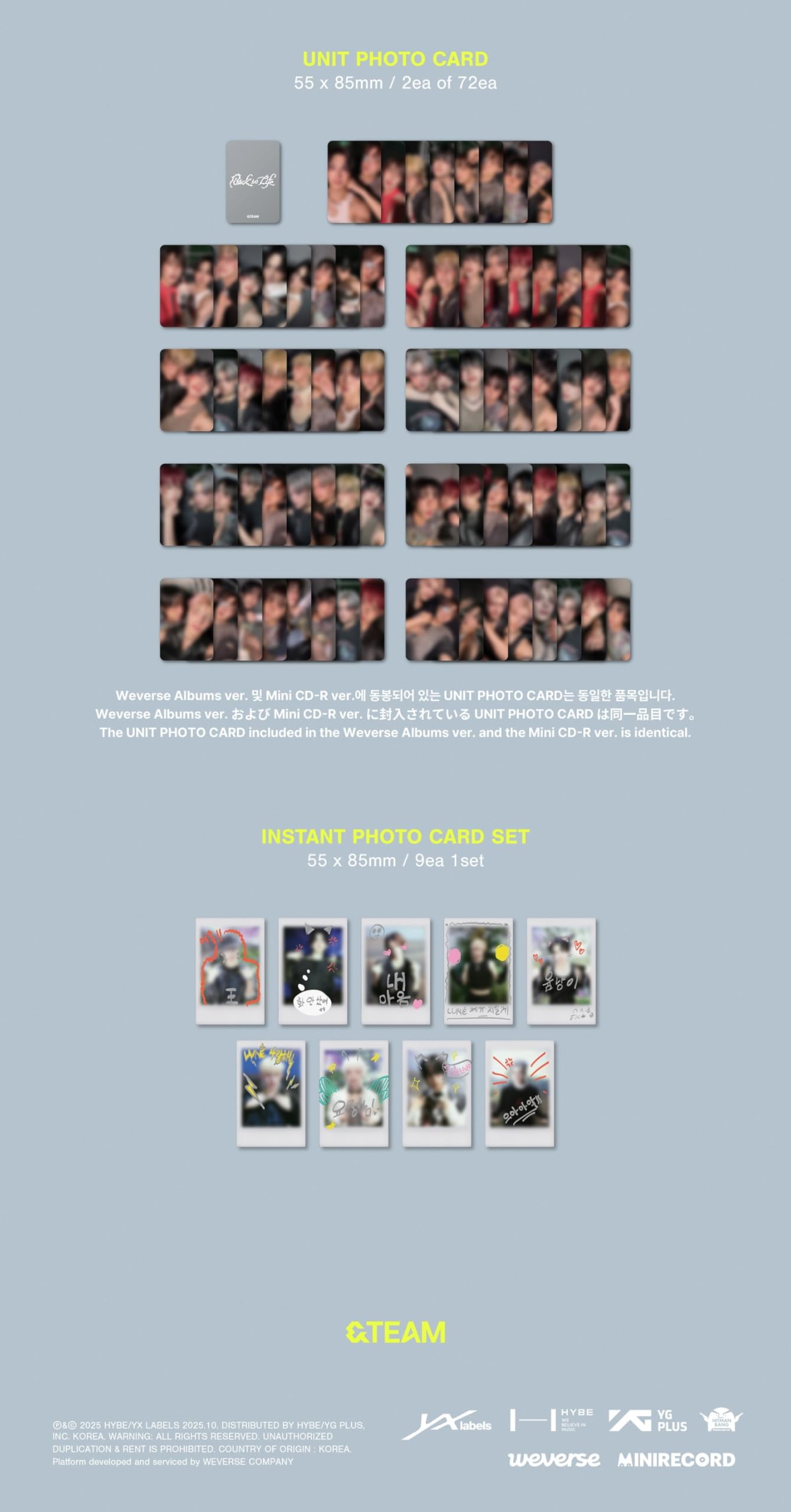 Amazon.com: &Team KR - 1st Mini Album Back to Life Photocard Box