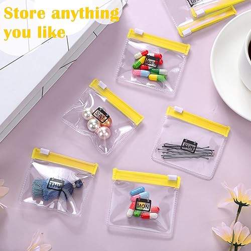Miniatura 6 de 29 bolsas para píldoras con cremallera, juego de bolsas reutilizables para píldoras, bolsas de plástico transparente para píldoras, bolsas