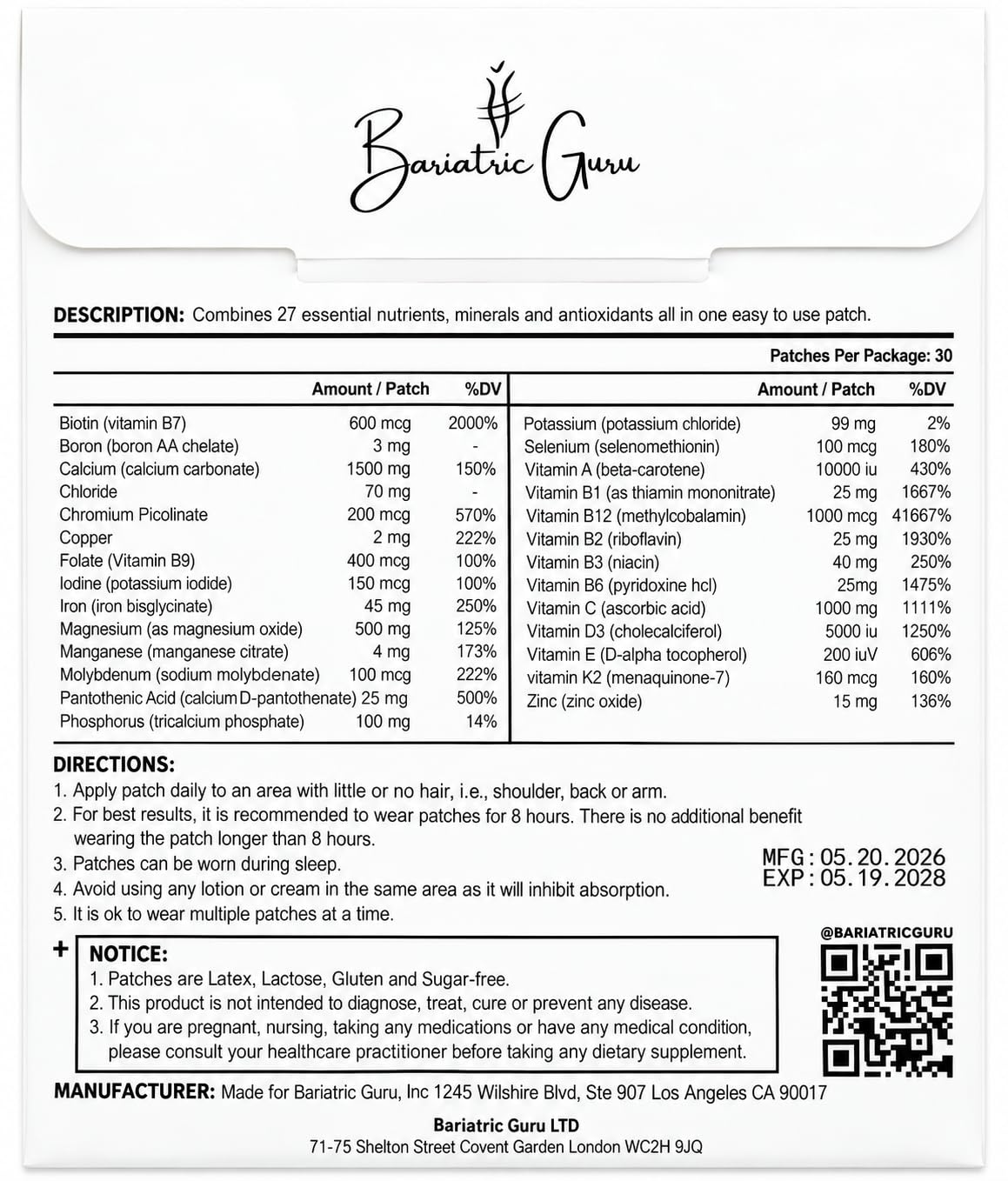 Multivitamin + Iron Supplement Transdermal Patch – Daily Vitamin & Mineral Supplement with B Complex, Vitamin D3, Calcium, Magnesium, Iron and Essential Nutrients - 30 Patches — Amazon image 4