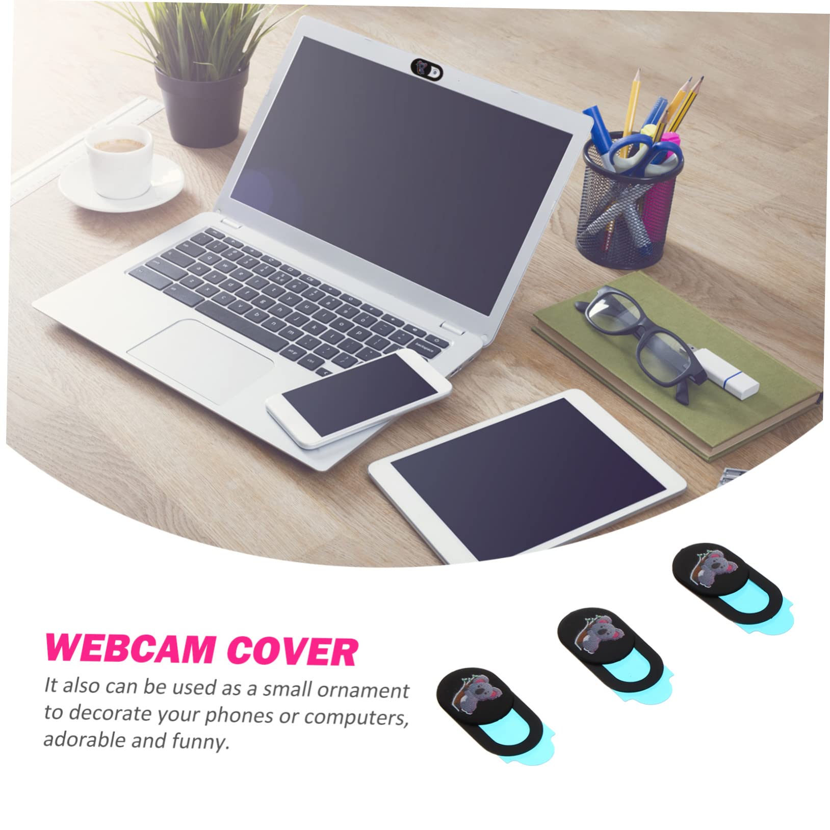 SHINEOFI 3 Pièces Cache Webcam Slide Couverture de Caméra de Protection pour Ordinateur Portable et Installation Facile Design Élégant et Pratique Espionnage et Durable