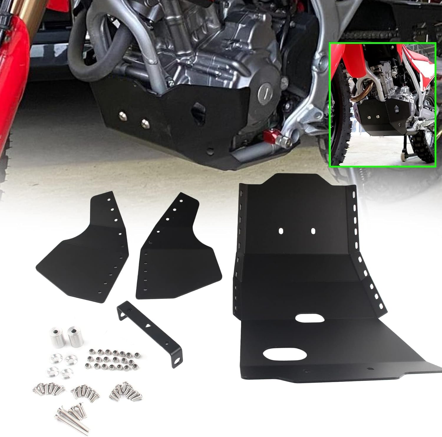 FINMOKAL Black Engine Guard Skid Plate Fit for Honda
