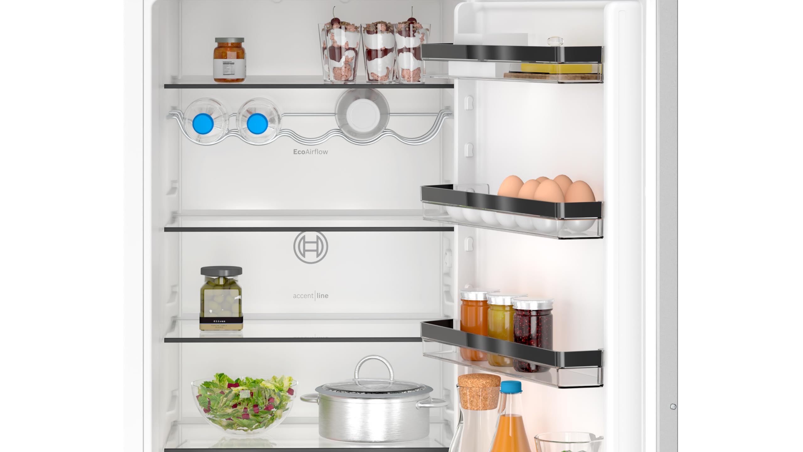 Bosch KIN96VFD0 Serie 4 XL Frigorifero con congelatore da incasso, 194 x 56 cm, frigorifero da 215 l e congelatore da 75 l, prodotto in Germania, VitaFresh XXL 0 °C, No Frost, super raffreddamento