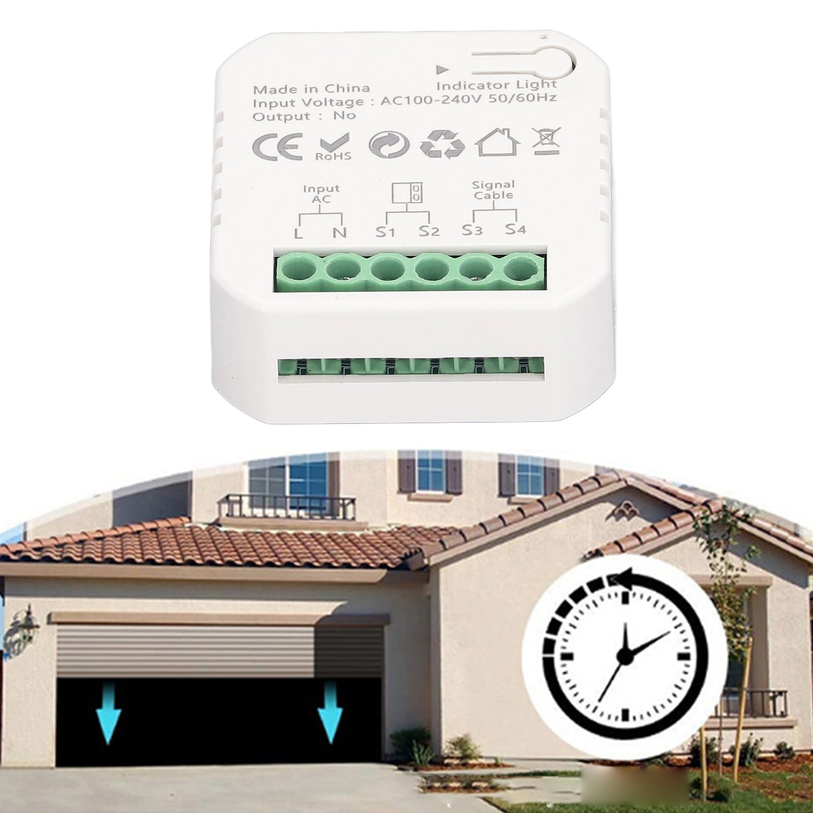Kit d'ouverture de porte de garage intelligent Kit WiFi Zigbee Contrôle de la télécommande Contrôle en temps réel pour les portes de swing coulissantes avec des accessoires de