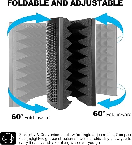 Miniatura 3 de Aokeo (AO-302) Escudo de aislamiento de micrófono de grabación de estudio profesional. Espuma absorbente de alta densidad se utiliza para filtrar