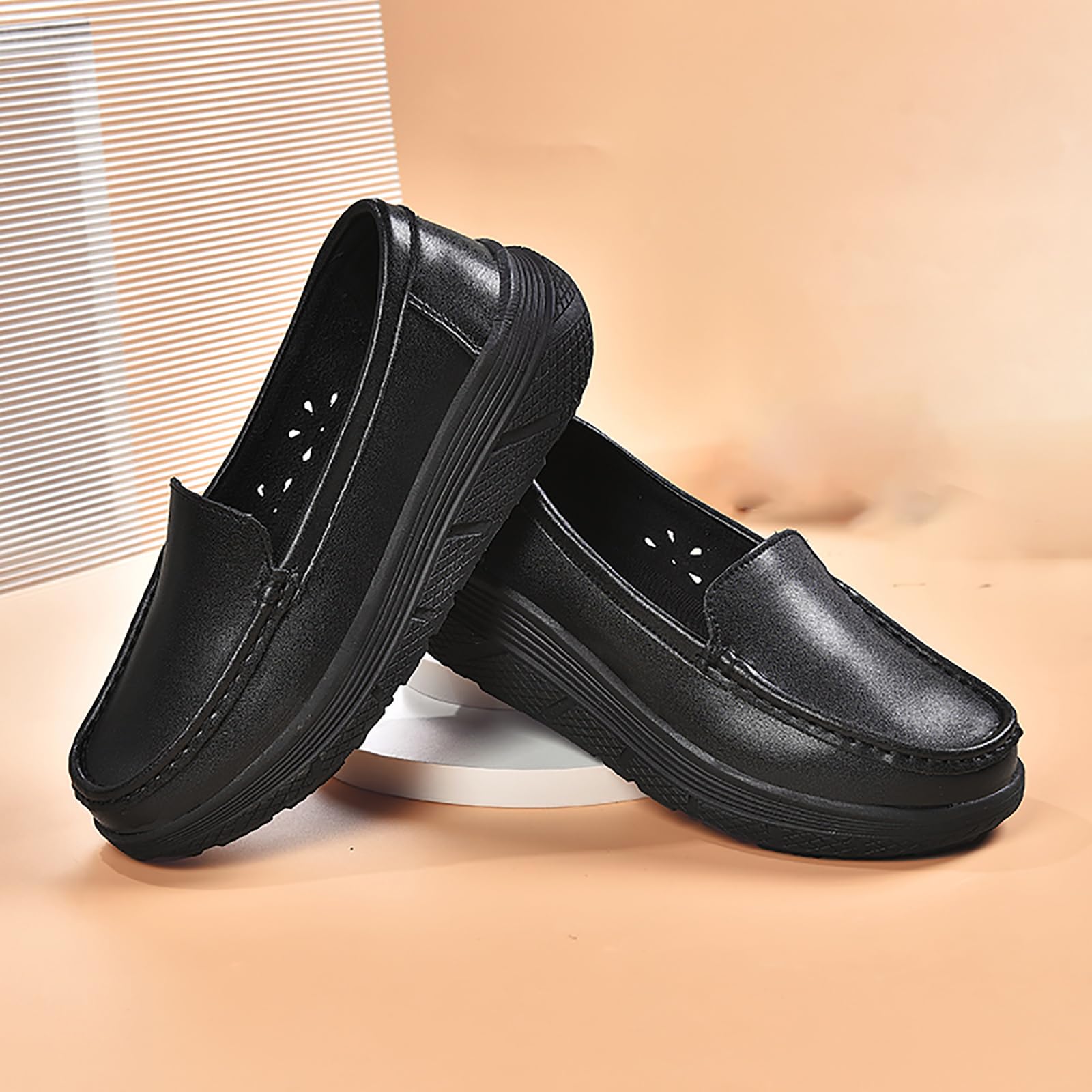 Zapatos ortopédicos de trabajo para enfermera, cómodos y transpirables, antideslizantes, para enfermería, restaurante, trabajo, piel, para caminar