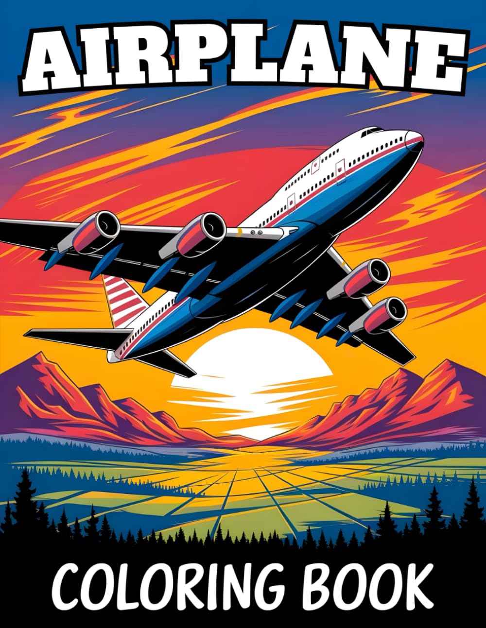Airplane Coloring Book for Kids: 50 Fun Coloring Pages of Planes, Cockpits, Airports & More