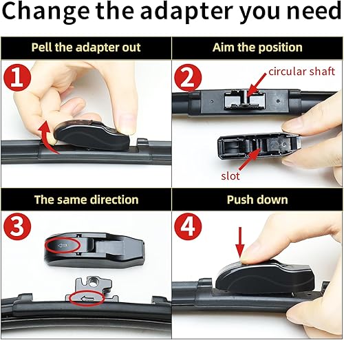 Miniatura 5 de Limpiaparabrisas de 24 pulgadas (juego de 4), compatible con Toyota Sequoia 2023, Tundra 2024-2022, Jeep Grand Wagoneer 2024-2022