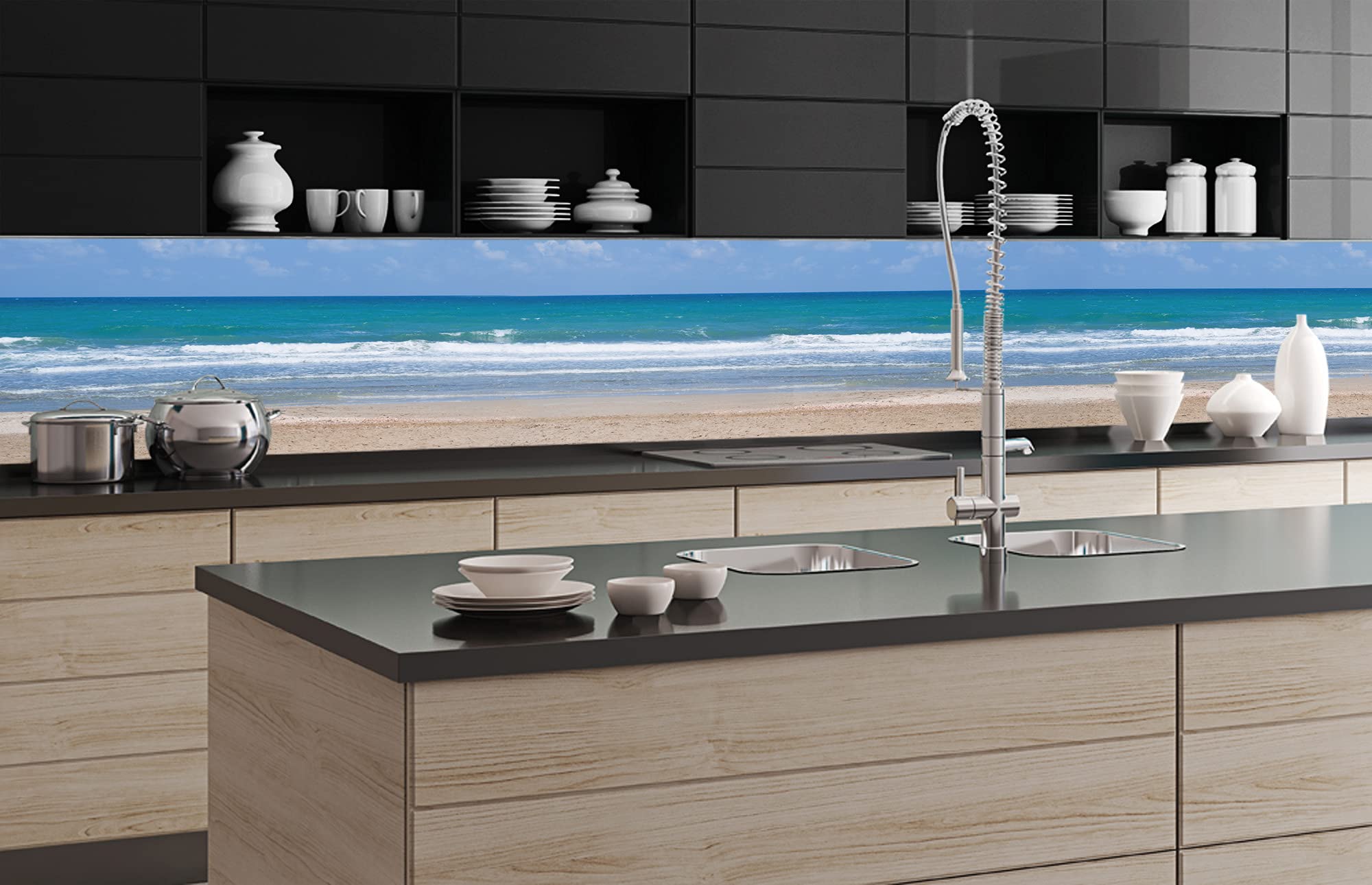 Zelfklevende keuken achterwand AZULEJOS 180 x 60 cm | Zelfklevende spatwand keukenfolie | Waterbestendige folie voor de keuken | PREMIUM KWALITEIT | Gemaakt in de EU