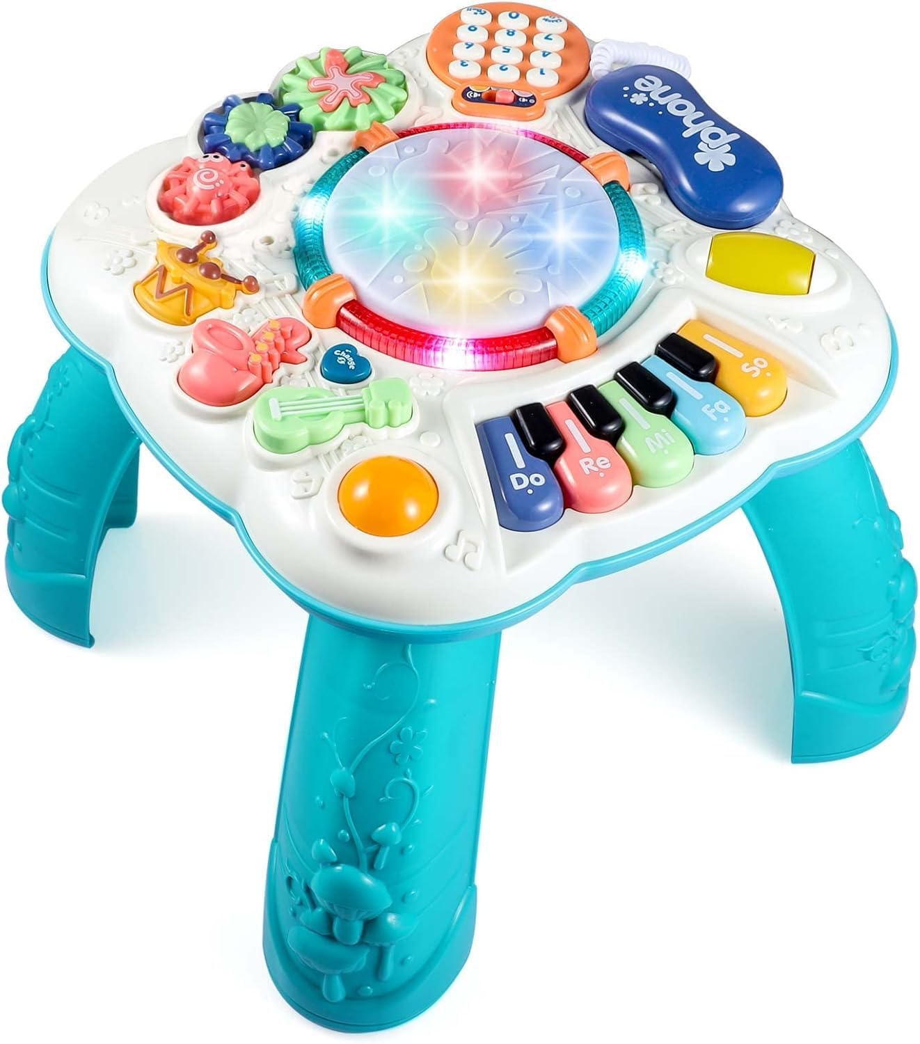 Sponsored Ad – Baby Activity Table, 11 in 1 Early Learning Educational Baby Toy, Musical Sensory Toys for Baby 6 to 12 Months 1 2 3 Years Old Boys and Girls, Birthday Gift with Light and Sound 30×30×29cm, Blue