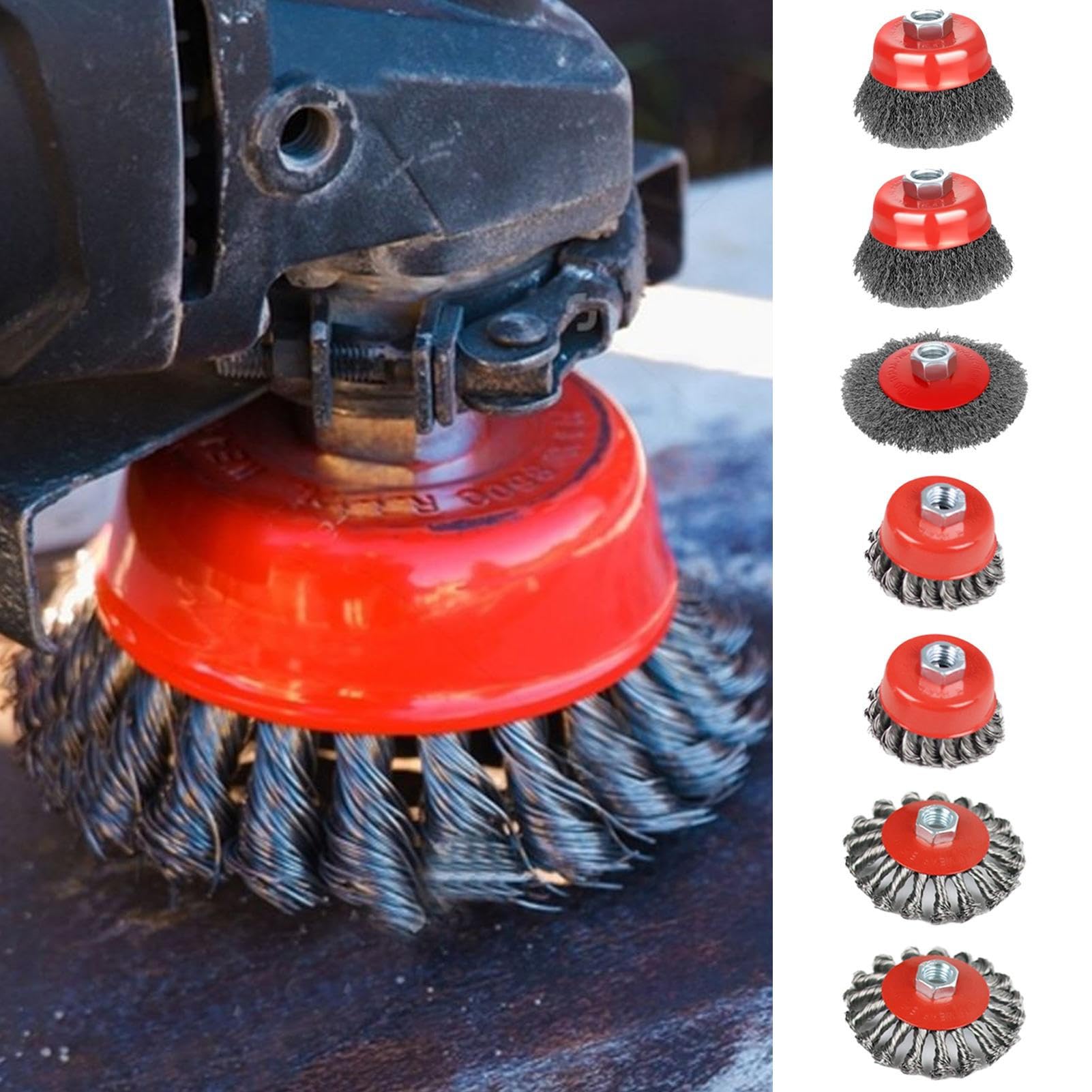 Spazzola A Filo Per Smerigliatrice Angolare Set Da 7 Pezzi Resistente Per | Utensili per Lavorazione Metallo Acciaio Inossidabile Legno