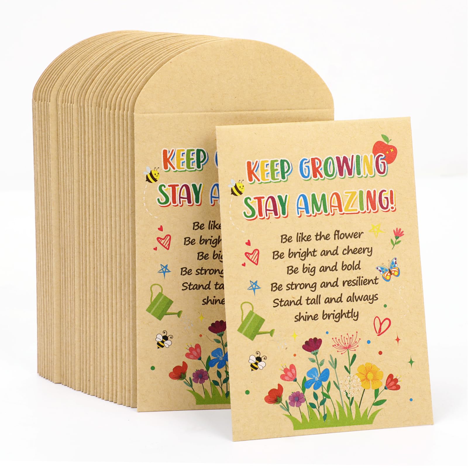HOWAF Gifts for Students from Teachers, 32PCS Wildflower Seed Packets -Not Included Seed, Seed Envelopes for End of Year Class Gifts for 30 Children, Year 6 Leavers Gifts, School Leavers Gifts
