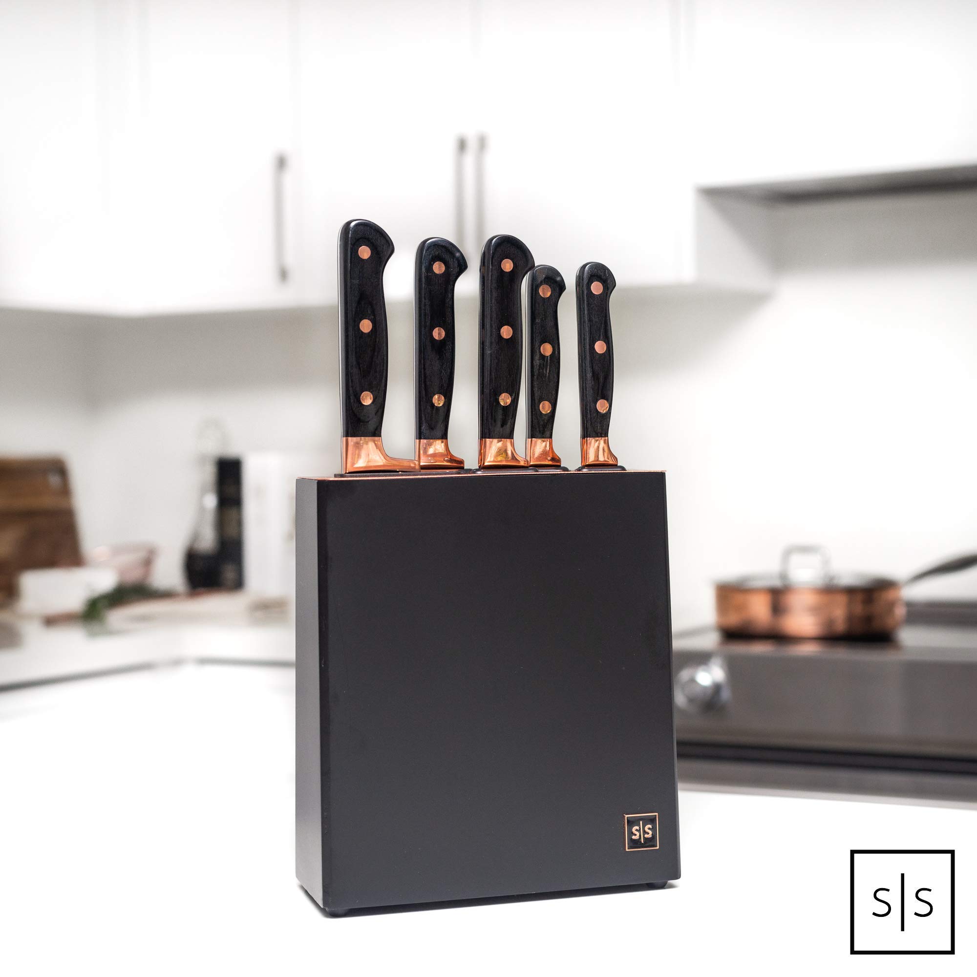 Copper Knife Set , A Knife Set with Sharpener BuiltIn , Upright 7