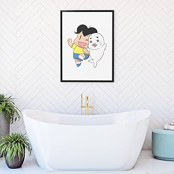 少年アシベセル画背景付き、ゴマちゃん Amazon.co.jp: 少年アシベ ゴマちゃん アートパネル アート