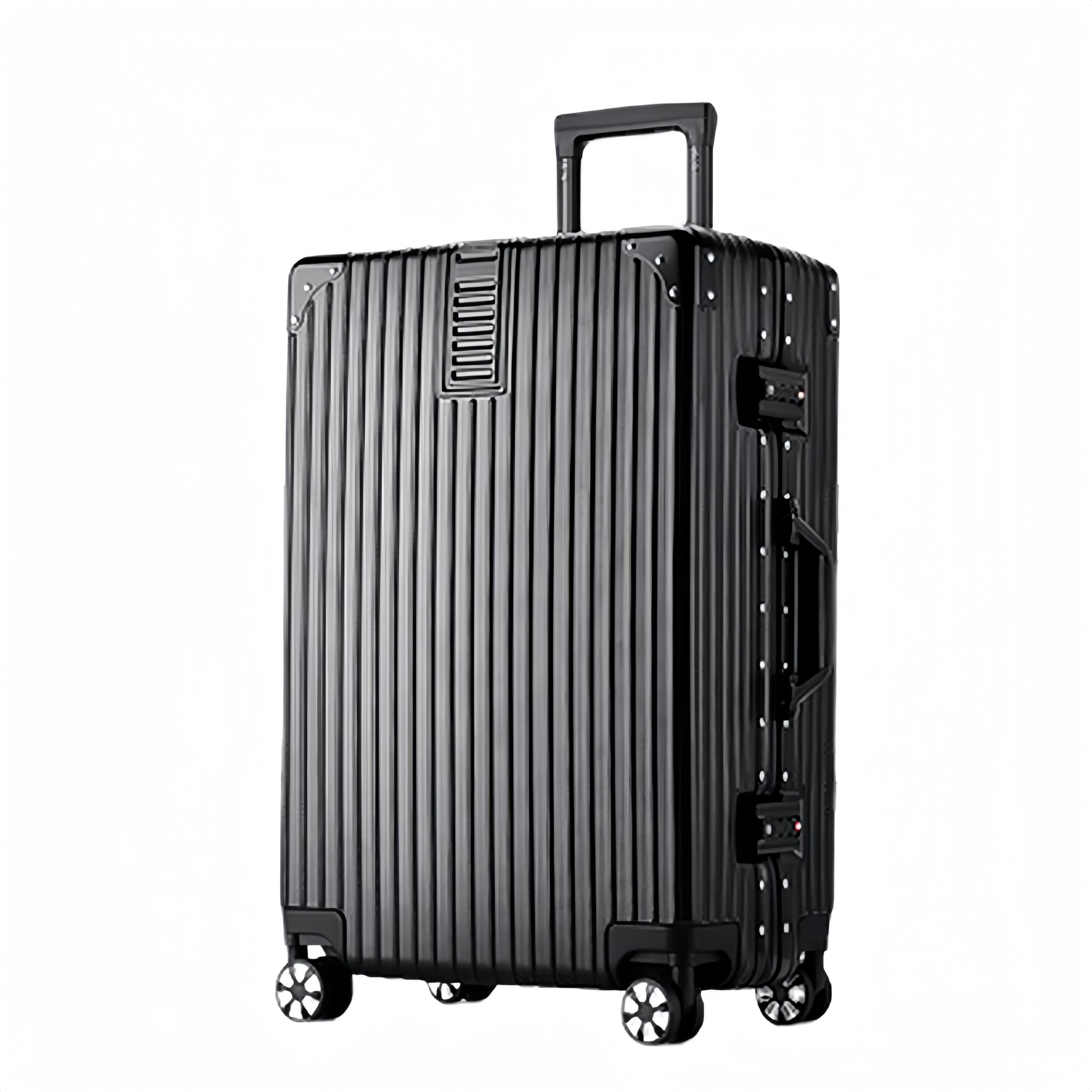 New Travel ABS Luggage Set, Hard Travel Trolly Bag with Carry On Cabin Size, Combination Lock and 4 Spinner Wheels, 20/24/28 Inches (Black, 28-inch)