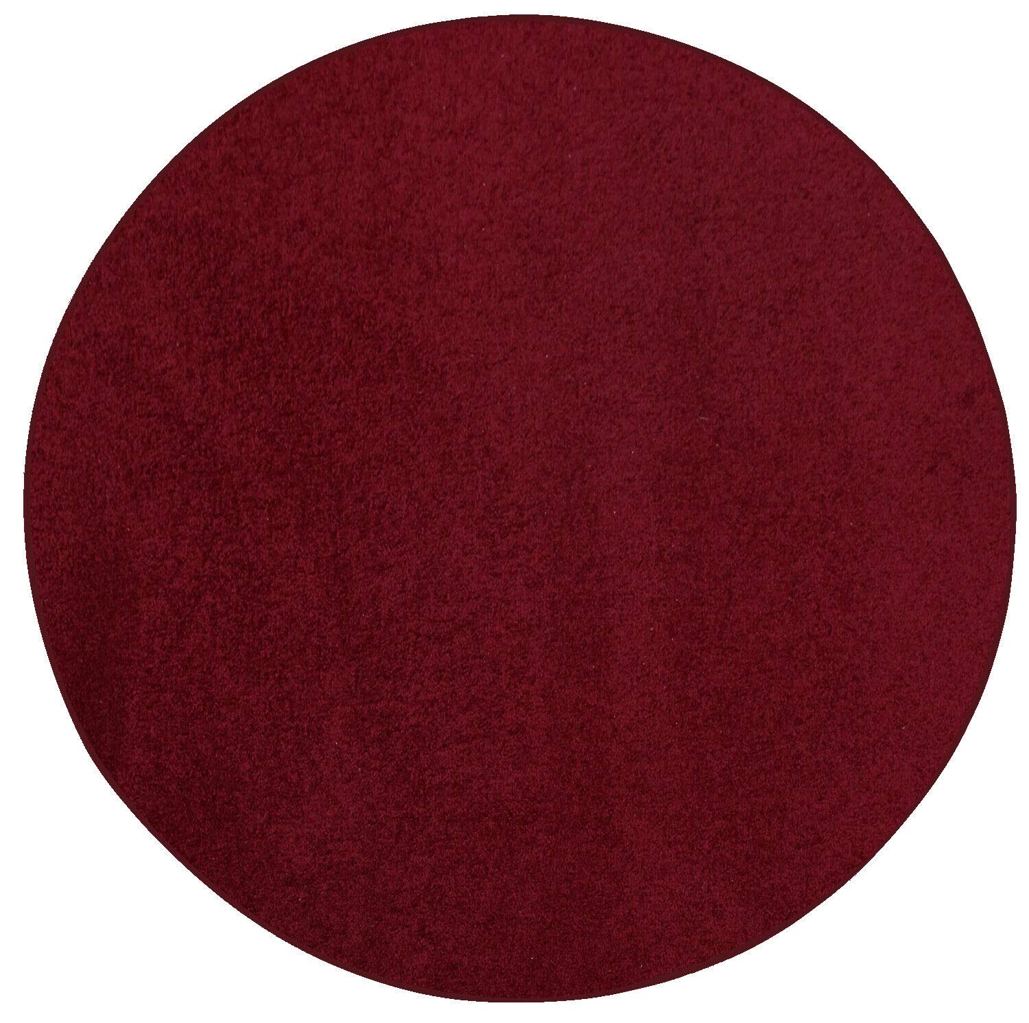 Furnish my Place Modern Plush Solid Color Rug - Burgundy, 2' Round, Pet and Kids Friendly Rug. Made in USA, Area Rugs Great for Kids, Pets, Event, Wedding