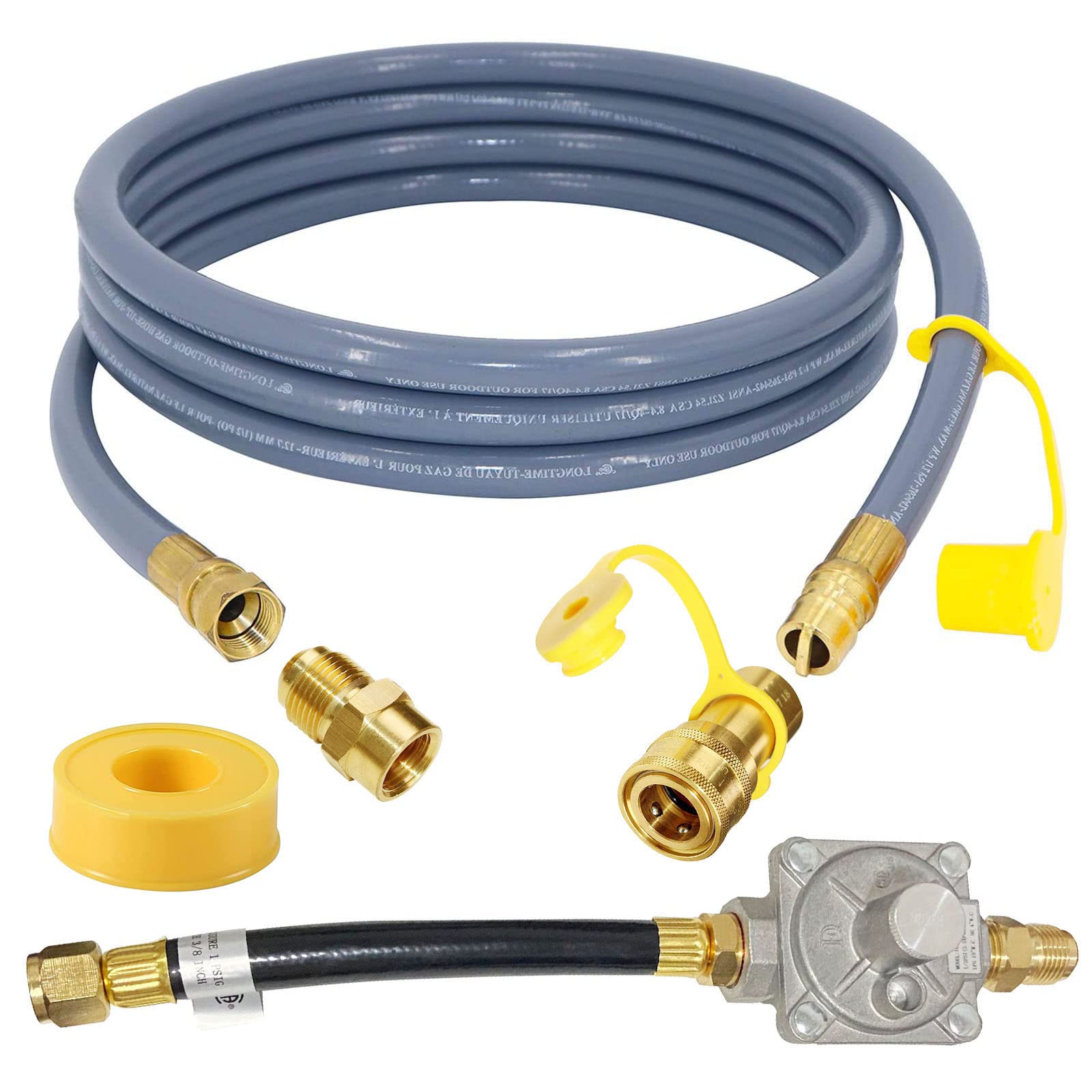 Buy MCAMPAS 10Ft 1/2 Inch Natural Gas Quick Connect Hose and Regulator