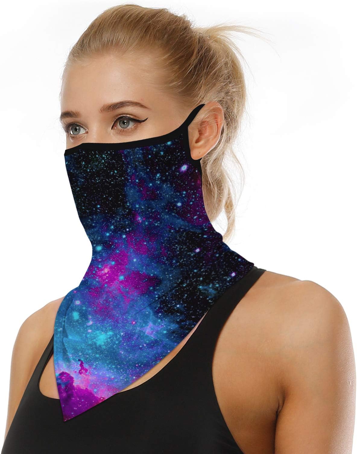 Face Bandana Neck Gaiter Face Scarf Ear Loops Balaclava for Dust Mask Man Woman