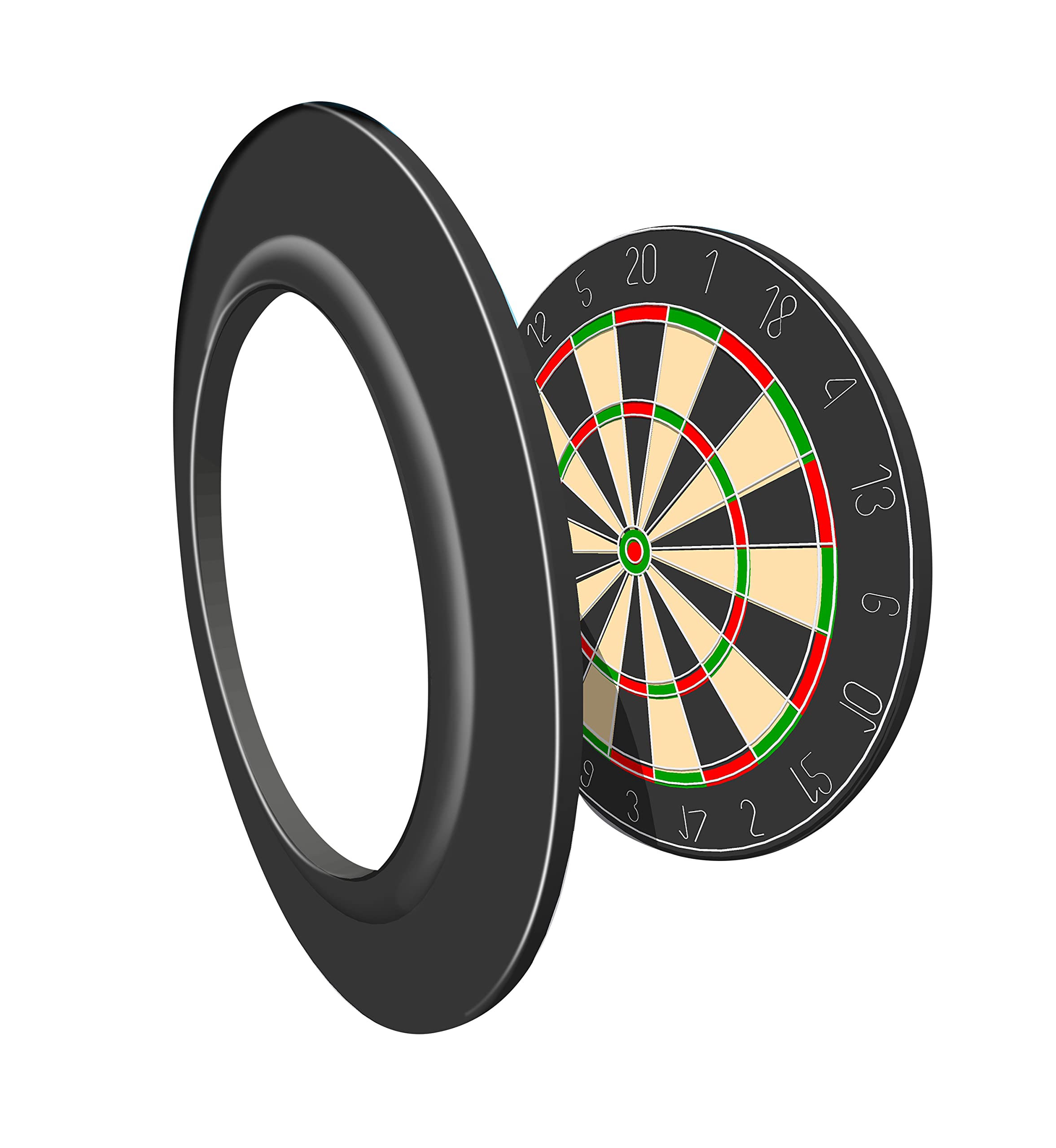 Master Darts Anillo Protector para Diana, con iluminación LED, hasta 45 cm, Goma, Color Negro