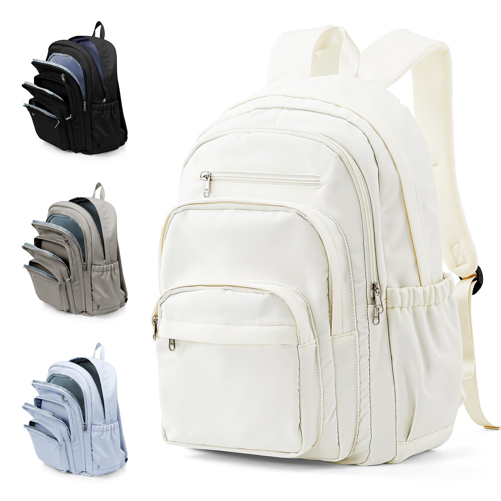WEPOET Rucksack Damen Herren, Schulrucksack Groß mit Vielen Fächern, Waterproof Rucksack Leicht für Schule, Schulrucksack Teenager Daypacks Backpack für Jungen Mädchen