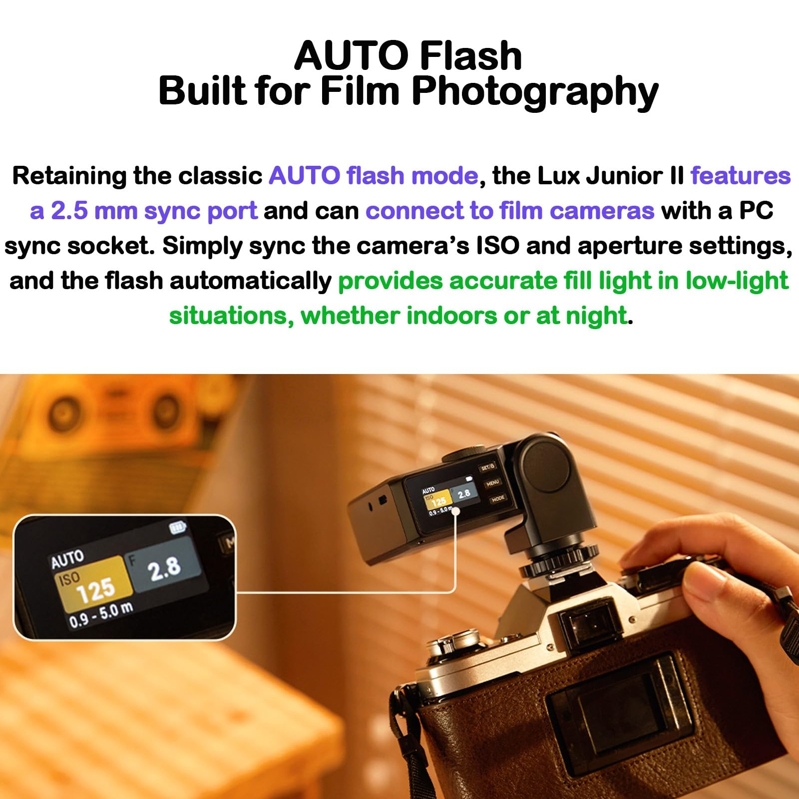 Godox Lux Junior II S Retro Flash Fotocamera per Sony Mini Flash Fotocamera