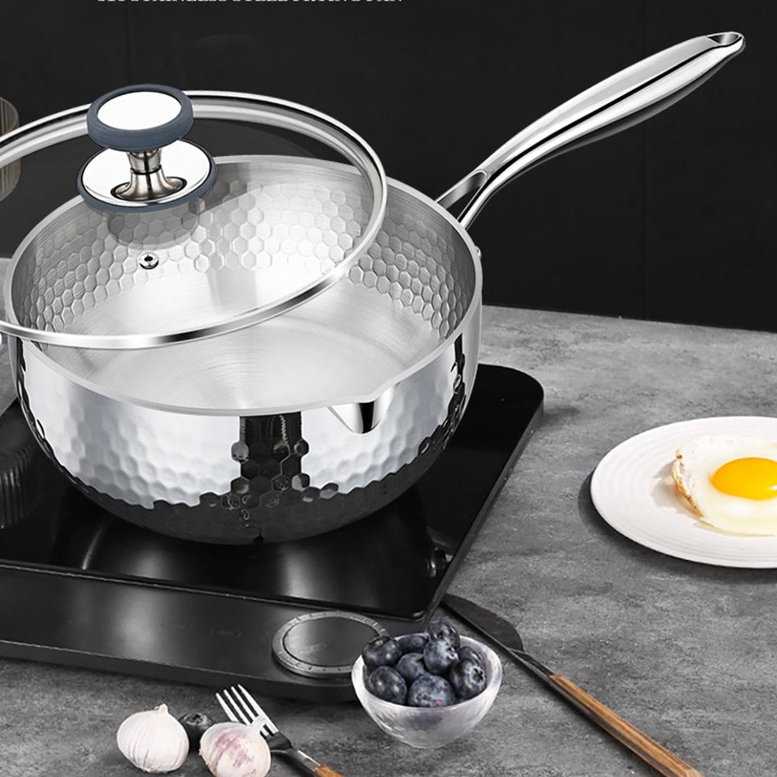 Pentola In Acciaio Inossidabile Casseruola In Acciaio Con Manico E | Pentola Da Cottura Con Cestello Per Vapore Per Friggere, Sobbolire, Bollire, Cucinare Pasti Sani Nella Cuci