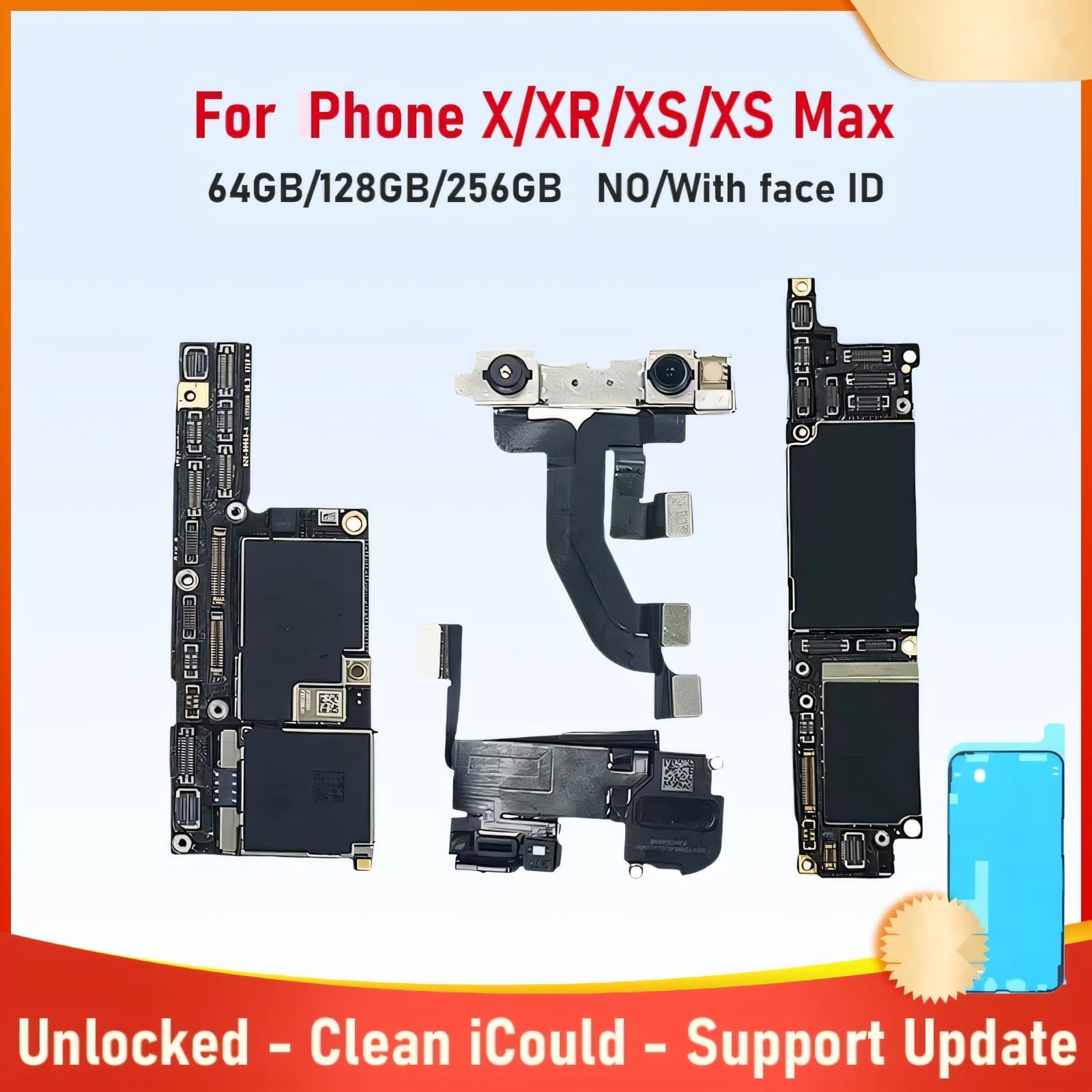 Płyta główna X XR XS Max 64 GB 256 GB 512 GB Karta logiczna Face ID | RS Ma odblokowane 128 GB z Main Clean iCloud(XS 256G FACE ID)